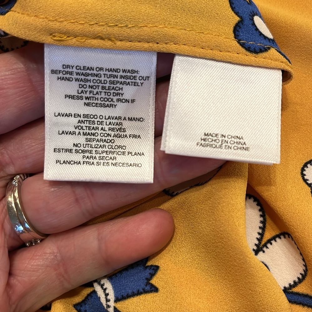 Anne Klein Plus size 2X sleeveless tunic yellow floral print - Picture 3 of 4